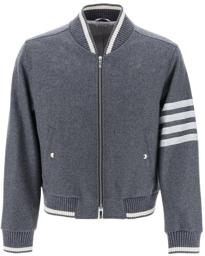 Thom Browne 4-Bar Varsity Jacket - Grey