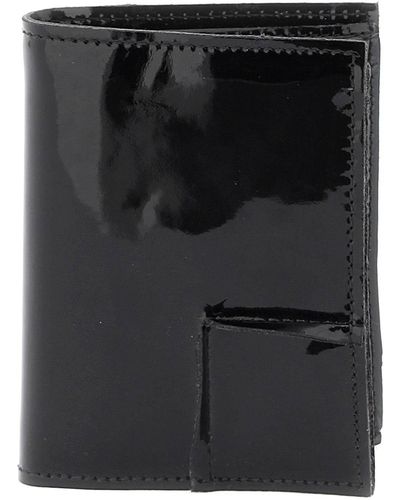 Comme des Garçons Comme Des Garcons Wallet Bifold Patent Leather Wallet In - Black