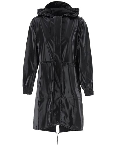 Rains Hooded Rain Parka - Black