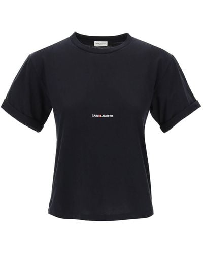 Saint Laurent T-Shirt Stampa Logo - Nero