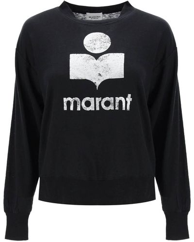 Isabel Marant Isabel Marant Etoile Klowia T-shirt With Metallic Logo Print - Black