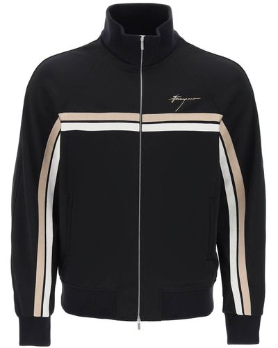 Ferragamo "Track Sweatshirt With Two-Tone - Black