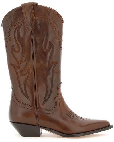 Sonora Boots Brushed Leather Santa Fe Boots - Brown