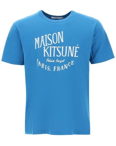 Maison Kitsuné Maison Kitsune 'Palais Royal' Print T-Shirt - Blue