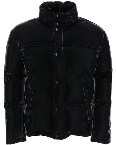 Saint Laurent Lacquered-effect Fabric Puffer Jacket - Black