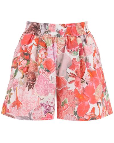 Marni Shorts Stampa Floreale - Rosso