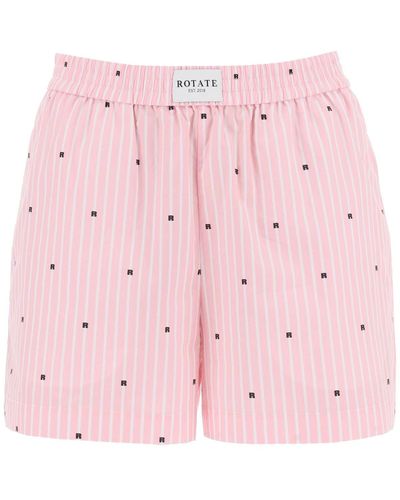 ROTATE BIRGER CHRISTENSEN Organic Cotton Boxer Shorts For - Pink