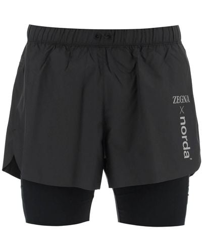 Zegna Running Techno Shorts - Grey
