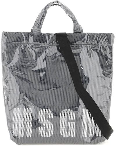MSGM TOTE BAG IN PVC - Grigio