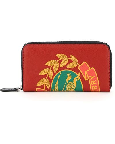 Burberry Zip-around Wallet Archive Emblem - Red