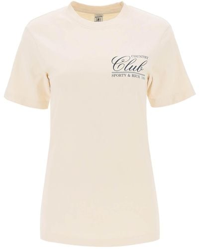 Sporty & Rich T Shirt Con Stampa 94 Country Club - Neutro