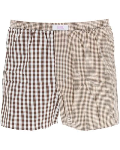 ERL Gingham Printed Swimshorts - Multicolor
