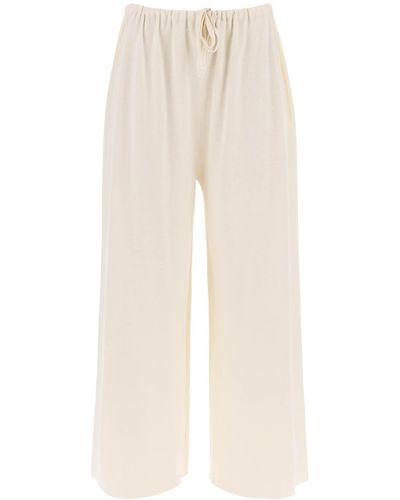 The Row Delphine Knitted Silk-and-cotton Pants - Natural