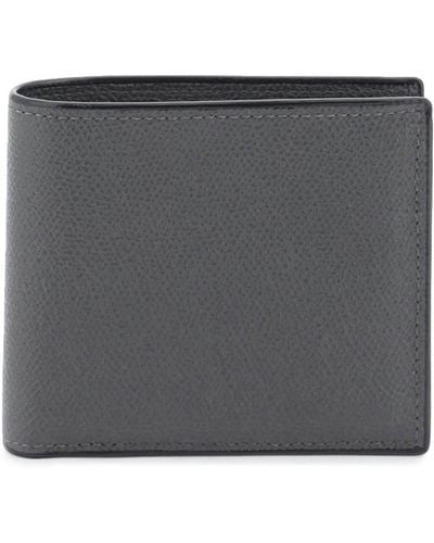 Valextra Leather Bifold Wallet - Gray