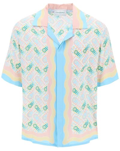 Casablancabrand Ping Pong Bowling Shirt - Blue