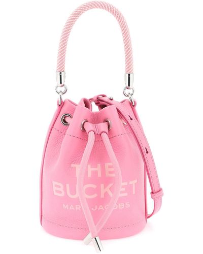 Marc Jacobs Borsa The Leather Mini Bucket - Rosa