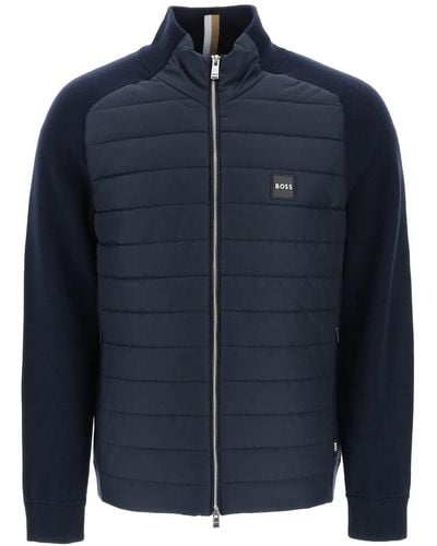 BOSS Medesimo Cardigan With Padded Insert - Blue
