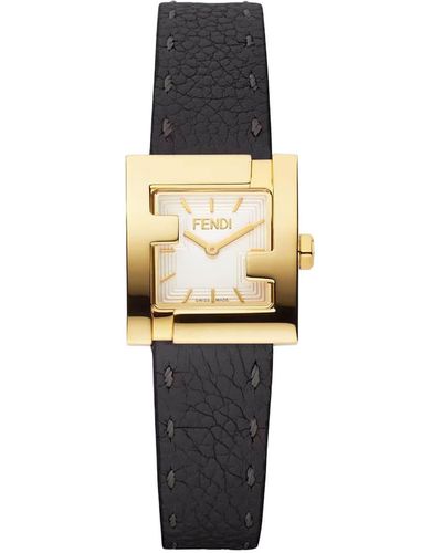 Fendi Cm Square Watch With Ff Logo - 2.4 Cm - White