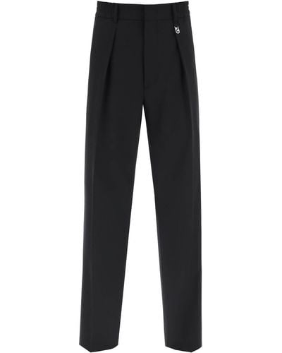 Fendi Loose-Fit Tapered Trousers - Black