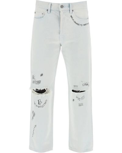 Golden Goose "Distressed Washed Denim Jeans With A - Blue