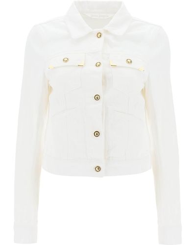 Palm Angels Short Giacca di jeans - Bianco