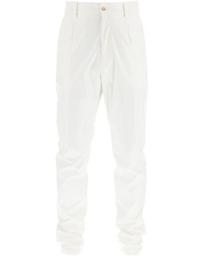 Dolce & Gabbana Glossy Nylon Trousers - White