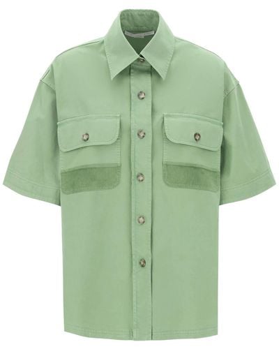 Stella McCartney Camicia In Cotone Biologico - Verde