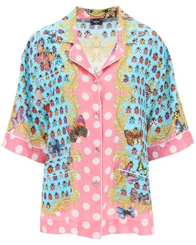 Versace Butterflies & Ladybugs Short Sleeve Shirt - Multicolor