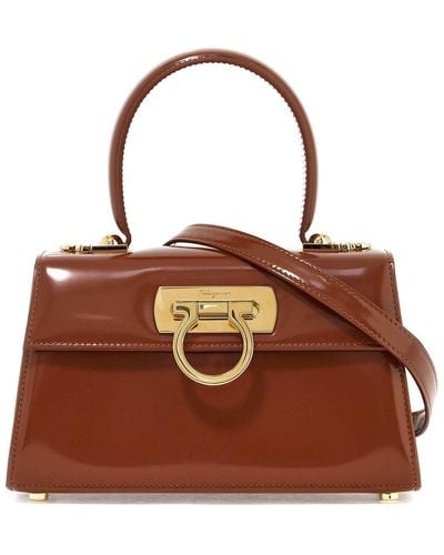 Ferragamo Iconic Top Handle Handbag - Brown