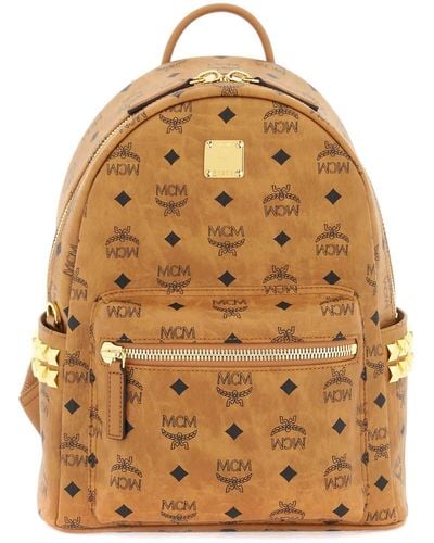 MCM Stark Small Backpack With Studs - Natural