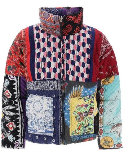 Children of the discordance Reversible Patchwork Down Jacket - Red