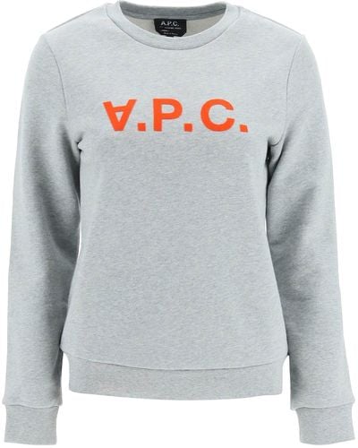 A.P.C. V.p.c. Flock Logo Sweatshirt - Grey