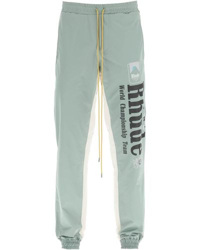 Rhude Pantaloni Bicolor 'Senna Flight' - Verde