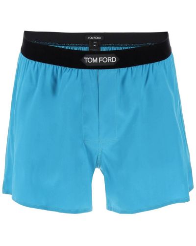 Tom Ford Boxer In Seta - Blu