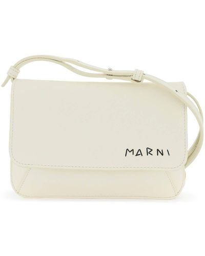 Marni Flap Trunk Shoulder Bag With - Natural