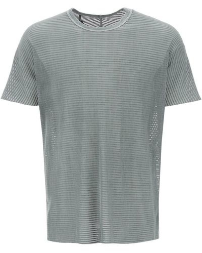 Boris Bidjan Saberi Cotton Perforated T-Shirt - Gray