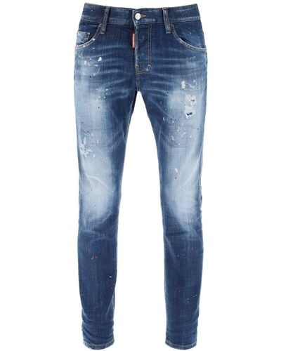 DSquared² Jeans Skater In Medium Red Spots Wash - Blu