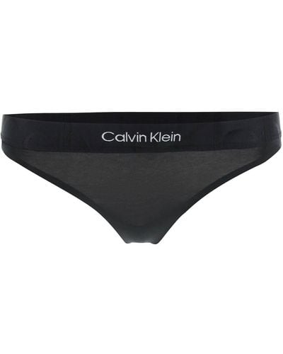Calvin Klein Underwear Embossed Icon Thong - Black