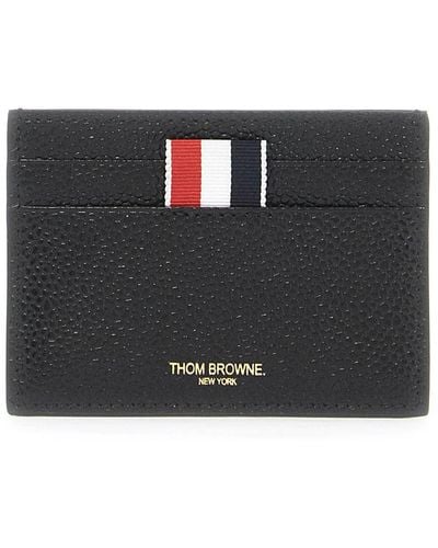 Thom Browne Pebble Grain Leather Card Holder - Black