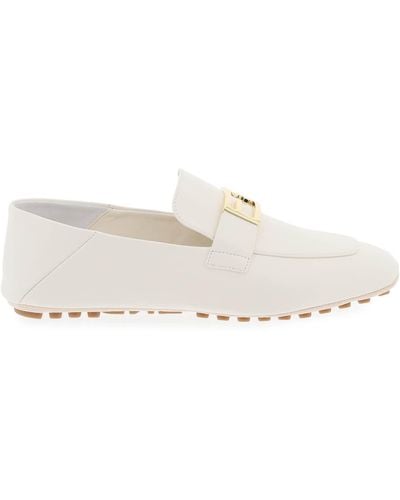 Fendi 'baguette' Loafers Shoes, - White