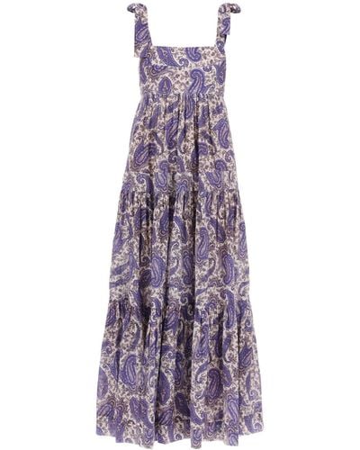 Zimmermann Devi Tie Floral Maxi Dress - Purple