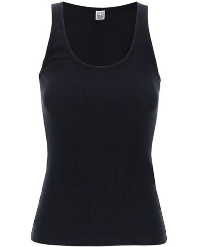 Totême Toteme Ribbed Sleeveless Top With - Black