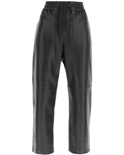 Weekend by Maxmara Nappa Leather Trousers - Grey