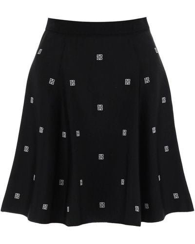 Givenchy Knitted Mini Skirt With 4g Motif - Black