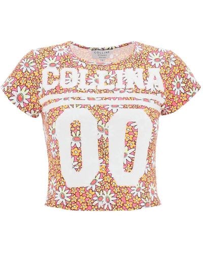 Collina Strada 'Hi-Liter' Cropped T-Shirt - Pink