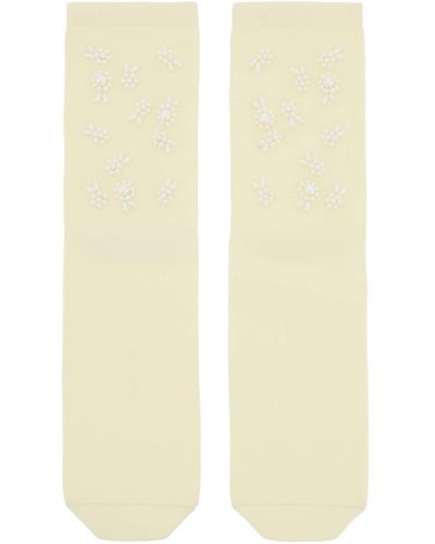 Simone Rocha Crystals Socks - White