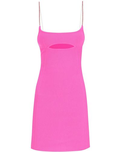 Gcds Cut Out Mini Dress With Rhinestone Straps - Pink