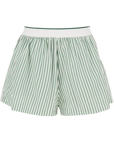Lacoste Striped Cotton Shorts - Green