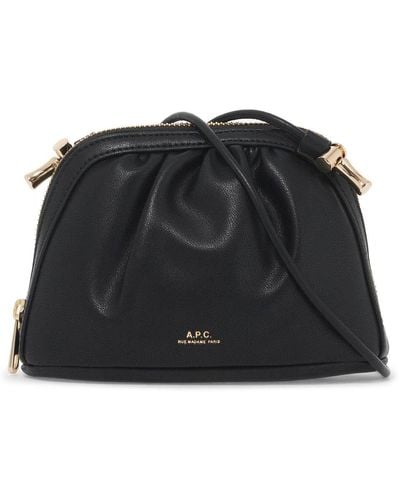 A.P.C. Mini Ninon Shoulder Bag With Strap - Black