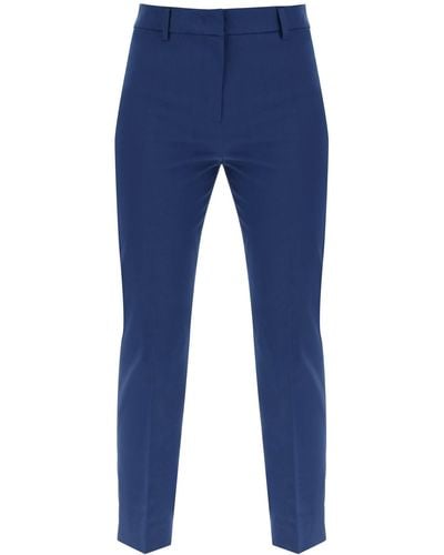 Weekend by Maxmara Cecco Cotton Stretch Cigarette Trousers - Blue